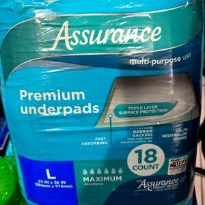 2 PACKS!! Assurance Premium Underpads - 18 Count EACH